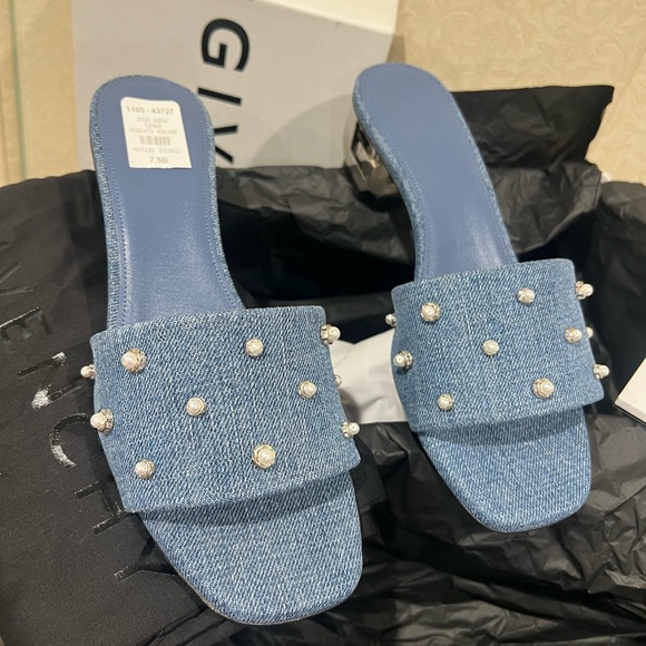 NEW Givenchy Denim G-Cube G logo kitten heel mules - Picture 4 of 16